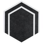 Labyrinth Hex Encaustic 9-7 / 8 in x 8-5 / 8 in. Black Porcelain Floor and Wall Tile (11.56 sq. ft. / case)