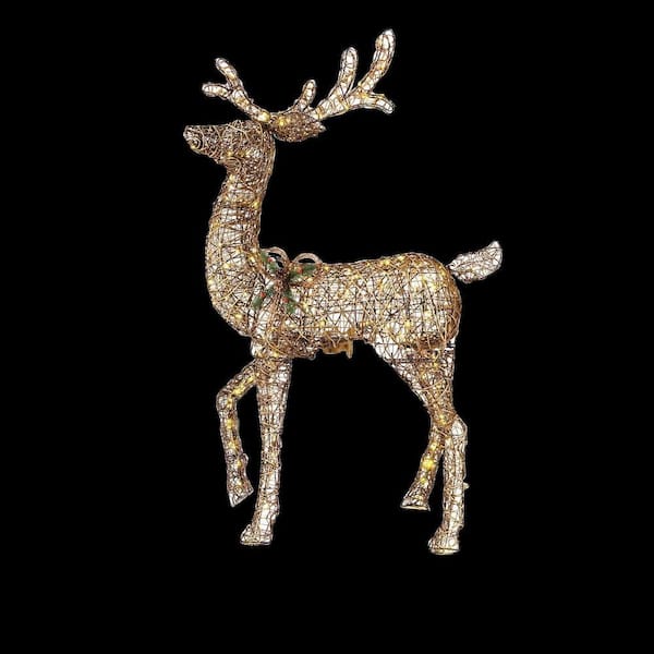 Home Accents Holiday 60 in. LED Lighted Gold PVC Animated Standing Deer