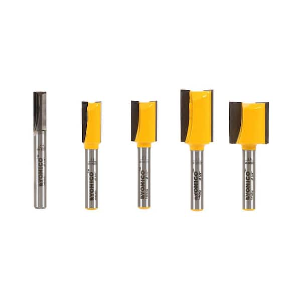 1/4 in. Carbide Straight Shank Tipped Router Bit Set (5-Piece)