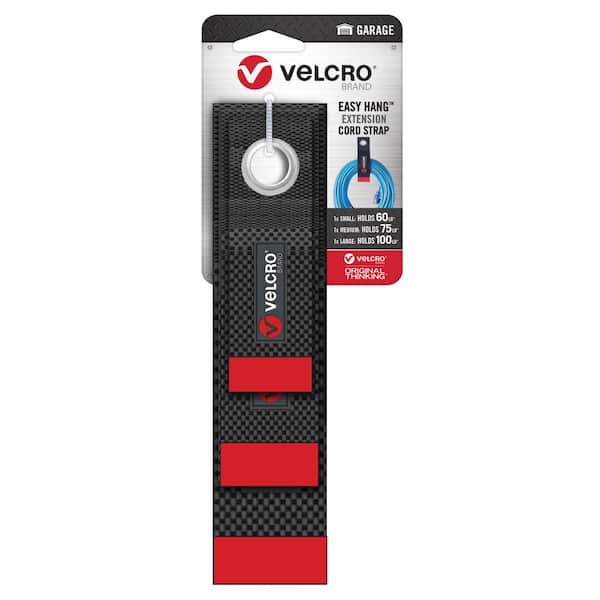 VELCRO 6/24 Easy Hang Extension Cord Strap S/M/L Multi-Pack Black  VEL-30750-USA - The Home Depot