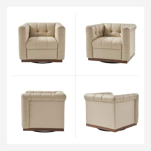 ★CARLYN★ Gina ORANGEH74109010 H74109010H JAYDEN CREATION Gunther Beige Genuine Leather Swivel Club