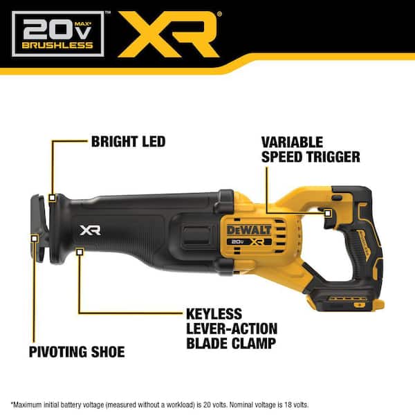 DEWALT - 20V XR Lithium-Ion Cordless Reciprocating Saw with 20V Max XR 8.0 Ah Battery Pack