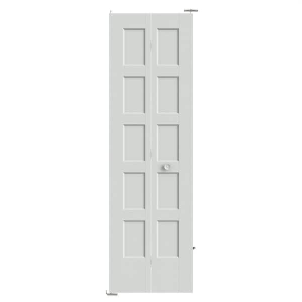 24 in. x 80 in. 5-Panel Bayshore Hollow Core Primed Molded Composite Bi-Fold Door