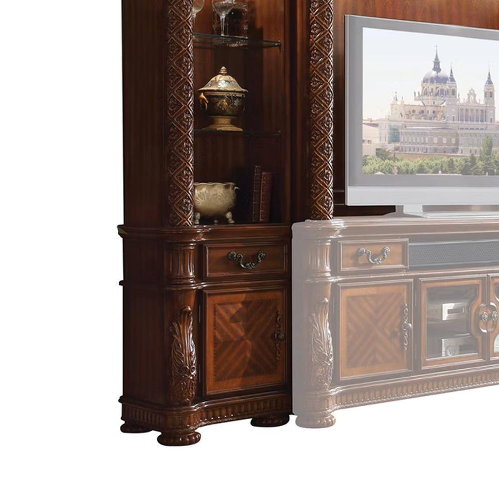 Vendome II Cherry Baroque Entertainment Center with Gold Accents