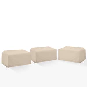 3-Piece Tan Outdoor Sectional Furniture Cover Set