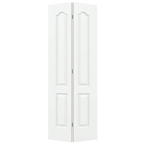 JELD-WEN 24 in. x 80 in. Camden White Painted Textured Molded Composite Closet Bi-fold Door