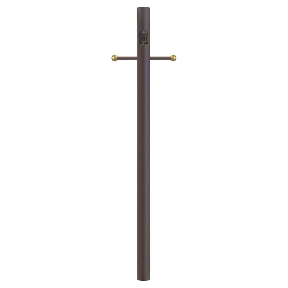 7 ft. Bronze Outdoor Direct Burial Lamp Post with Cross Arm and Grounded Convenience Outlet fits 3 in. Post Top Fixtures price history on PriceWatchPro