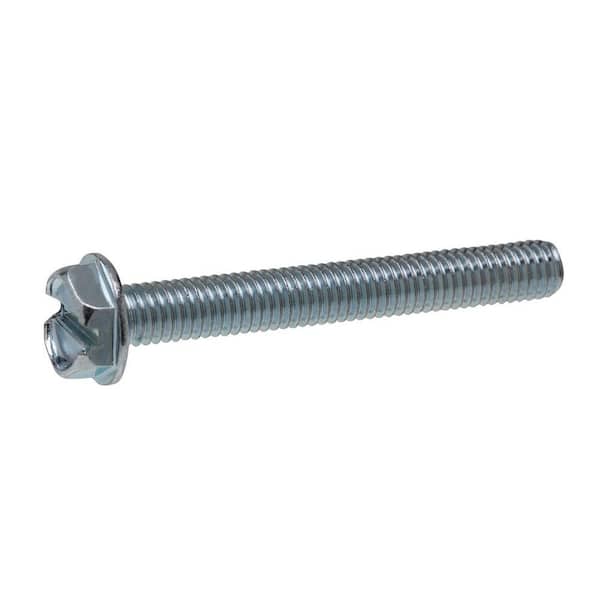 Everbilt #10-24 x 2 in. Slotted Hex Zinc Plated Machine Screw (4-Pack)