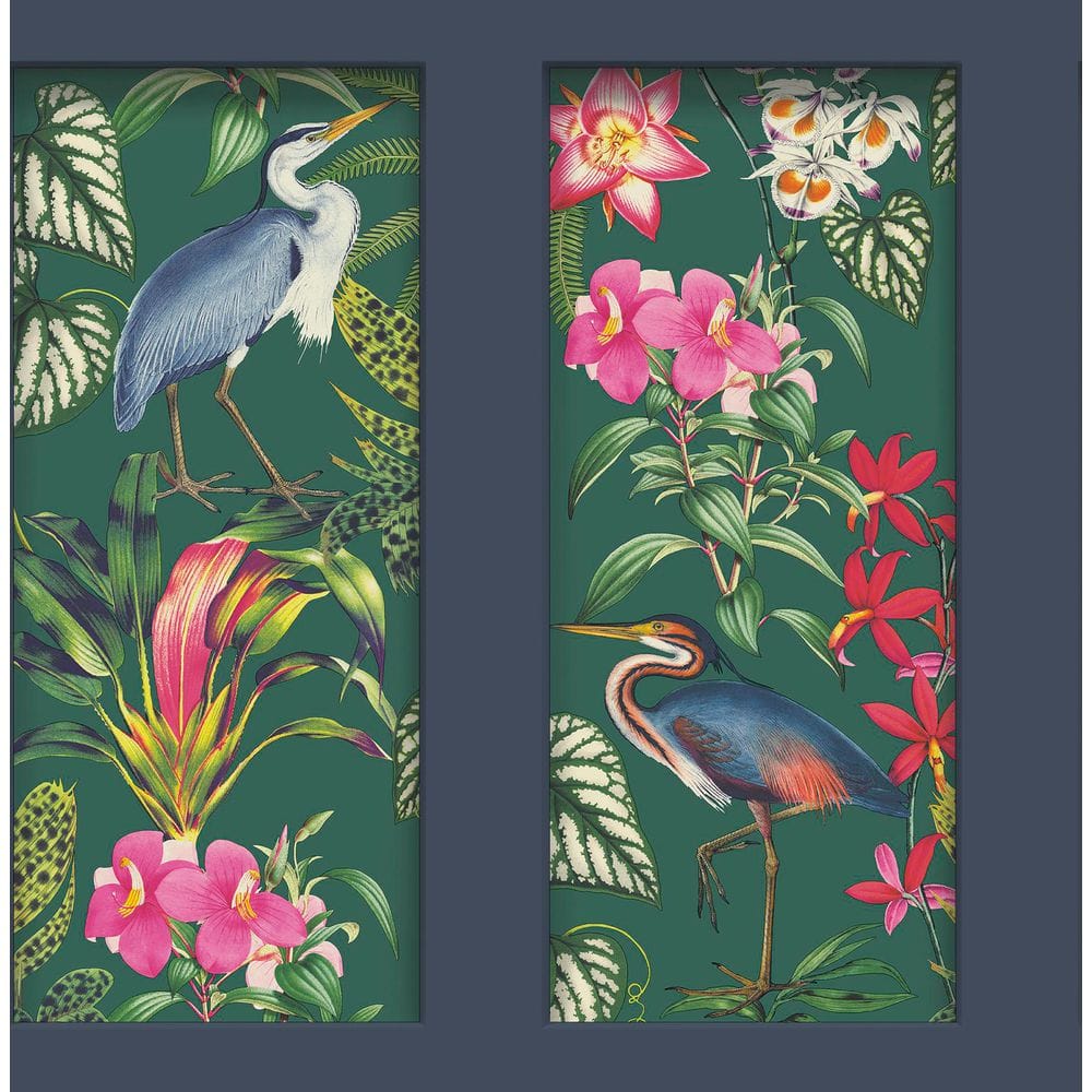 Silas Dark Blue Tropical Panel Wallpaper price history on PriceWatchPro