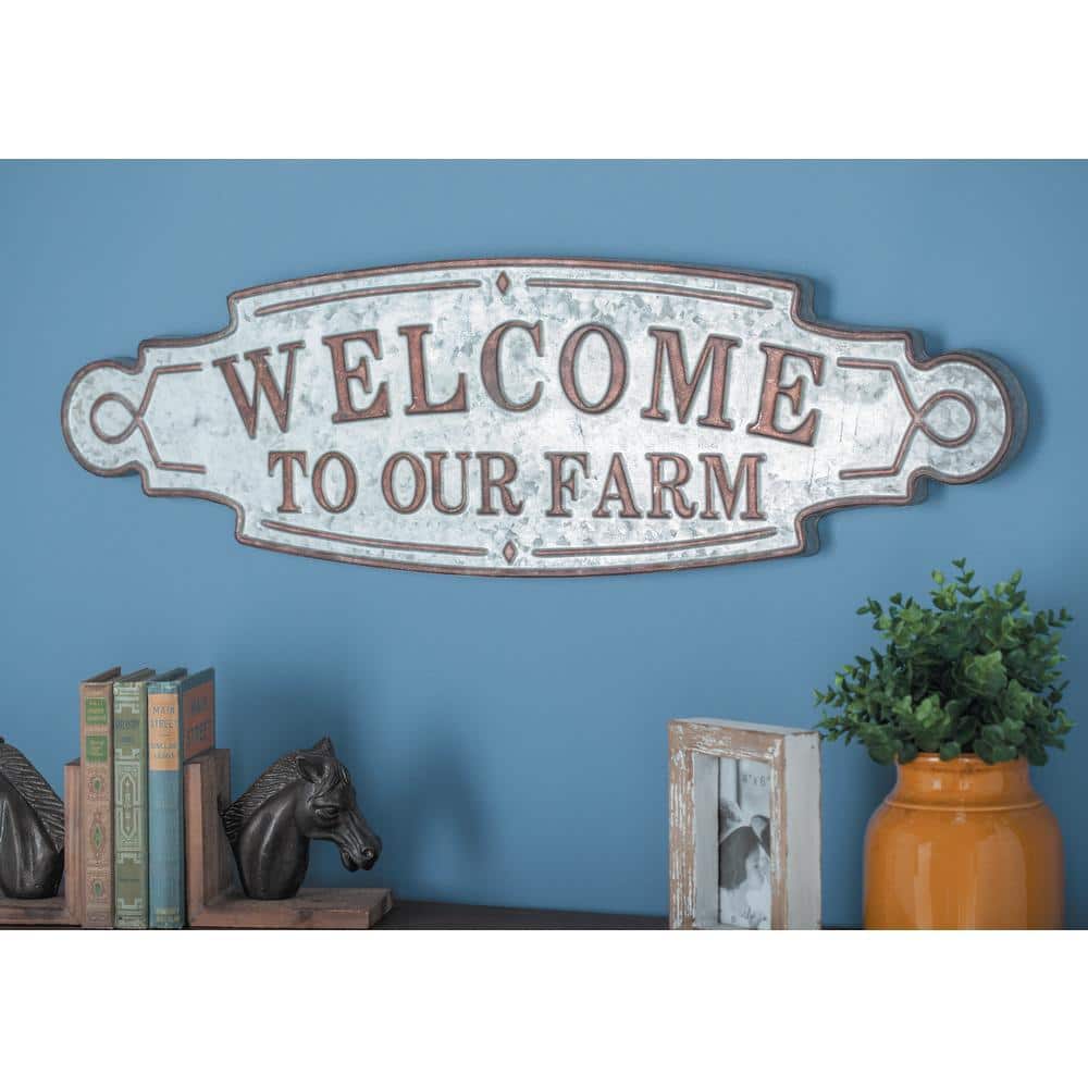 Rustic Brown and Gray Iron Farmhouse Wall Sign