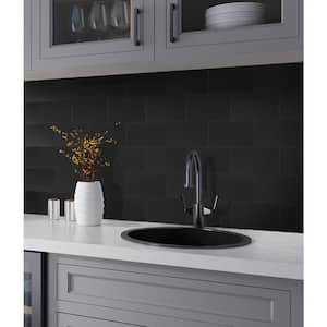 Black 3 in. x 6 in. Honed Marble Subway Wall and Floor Tile (5 sq. ft./Case)