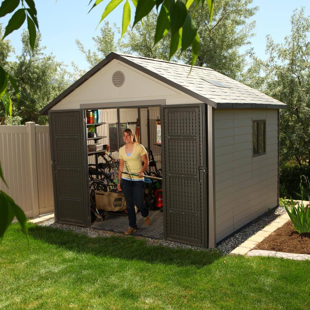 Lifetime 11 ft. x 11 ft. Resin Outdoor Storage Building 6433 - The Home ...