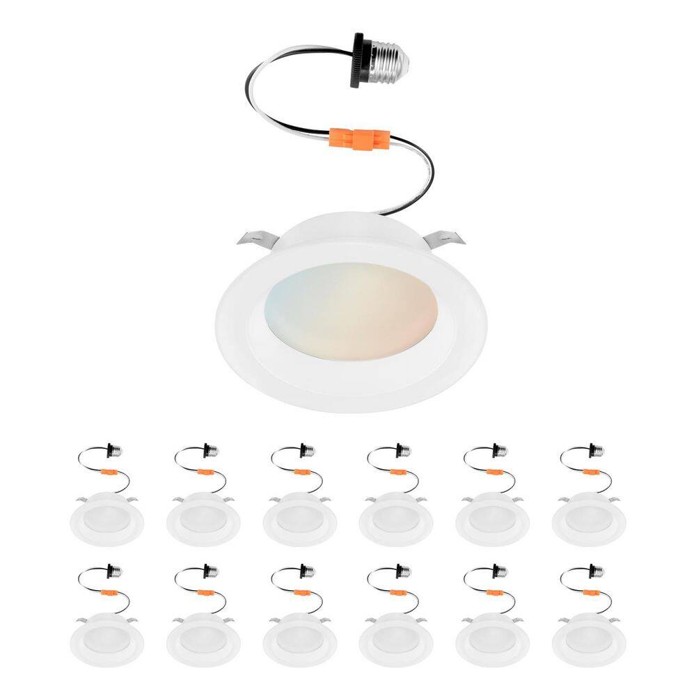 4 in Builder Series Housing Required New Construction and Remodel Dimmable Indoor Integrated LED Retrofit Trim-12 Pack price history on PriceWatchPro