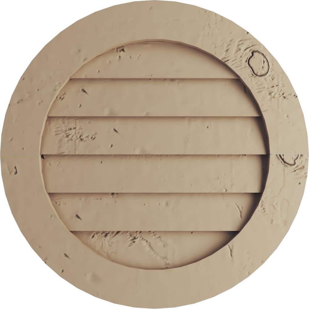 Round 30 in. x 30 in. Primed Tan Timberthane Polyurethane Knotty Pine Non-Functional Gable Vent price history on PriceWatchPro