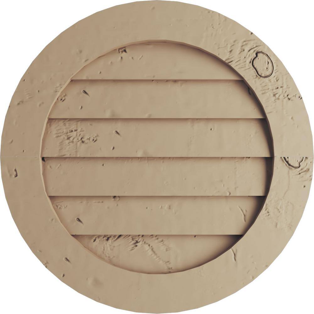 Round 36 in. x 36 in. Primed Tan Timberthane Polyurethane Knotty Pine Non-Functional Gable Vent price history on PriceWatchPro