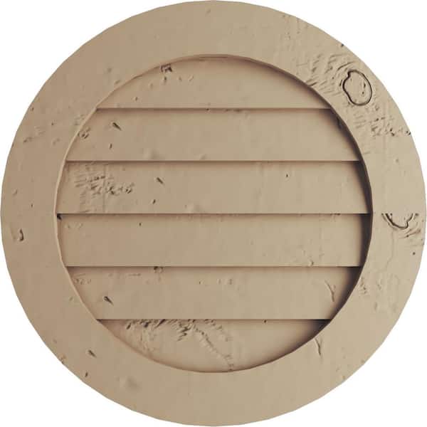 Ekena Millwork Round 36 in. x 36 in. Primed Tan Timberthane Polyurethane Knotty Pine Non-Functional Gable Vent