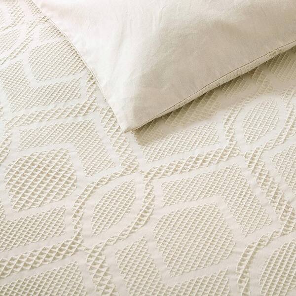 Tommy Bahama Textured Waffle 3-Piece Beige Cotton King Comforter