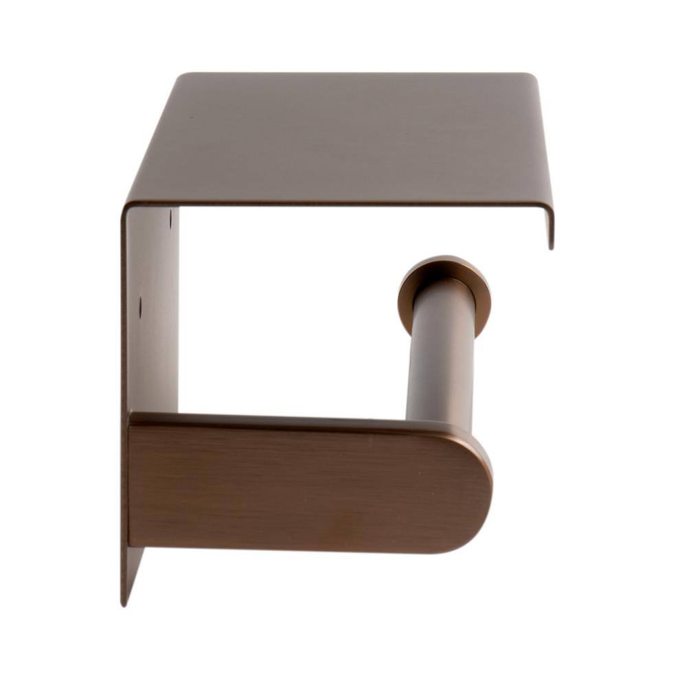Brushed Copper Stainless Steel Toilet Paper Holder with Shelf