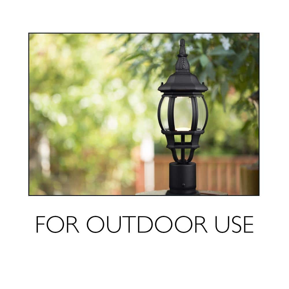 Maple Street Black Outdoor Post Light with Clear Glass