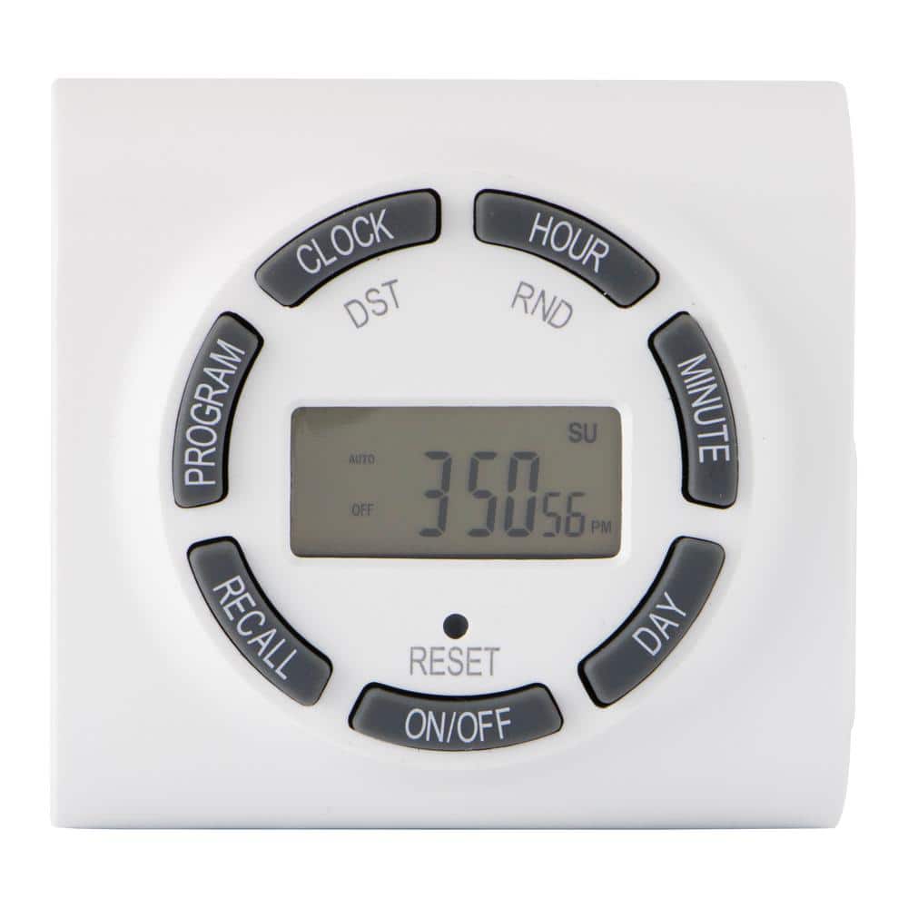 Defiant 15 7-Day Indoor Plug-In Digital Timer, White 49809DI The Home Depot