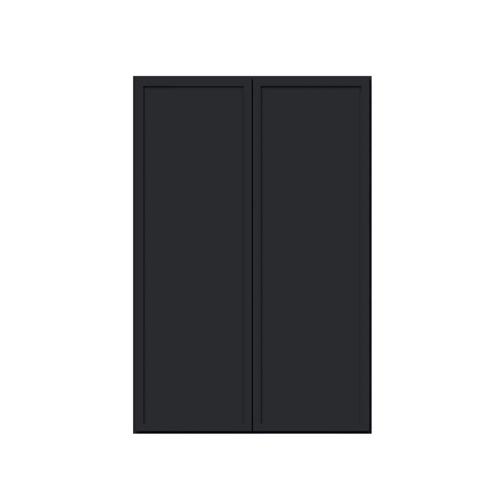 24 in. W x 12 in. D x 36 in. H RTA Solid Wood Frame Shaker Wall Kitchen Cabinet in Ebony Black price history on PriceWatchPro