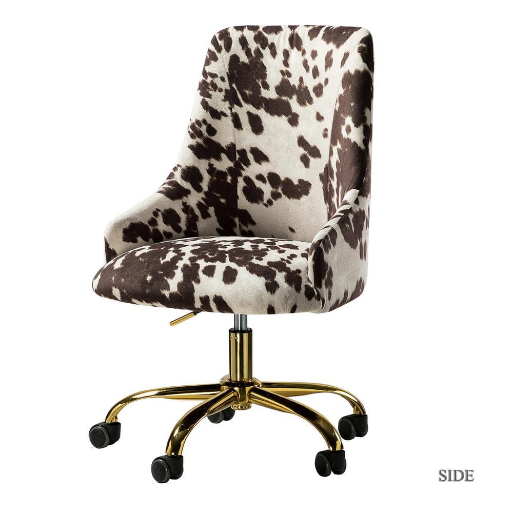 Jayden Creation Arce 21 In Width Standard Cowhide Fabric Task Chair With Adjustable Height Ofm0022 Cowhide The Home Depot