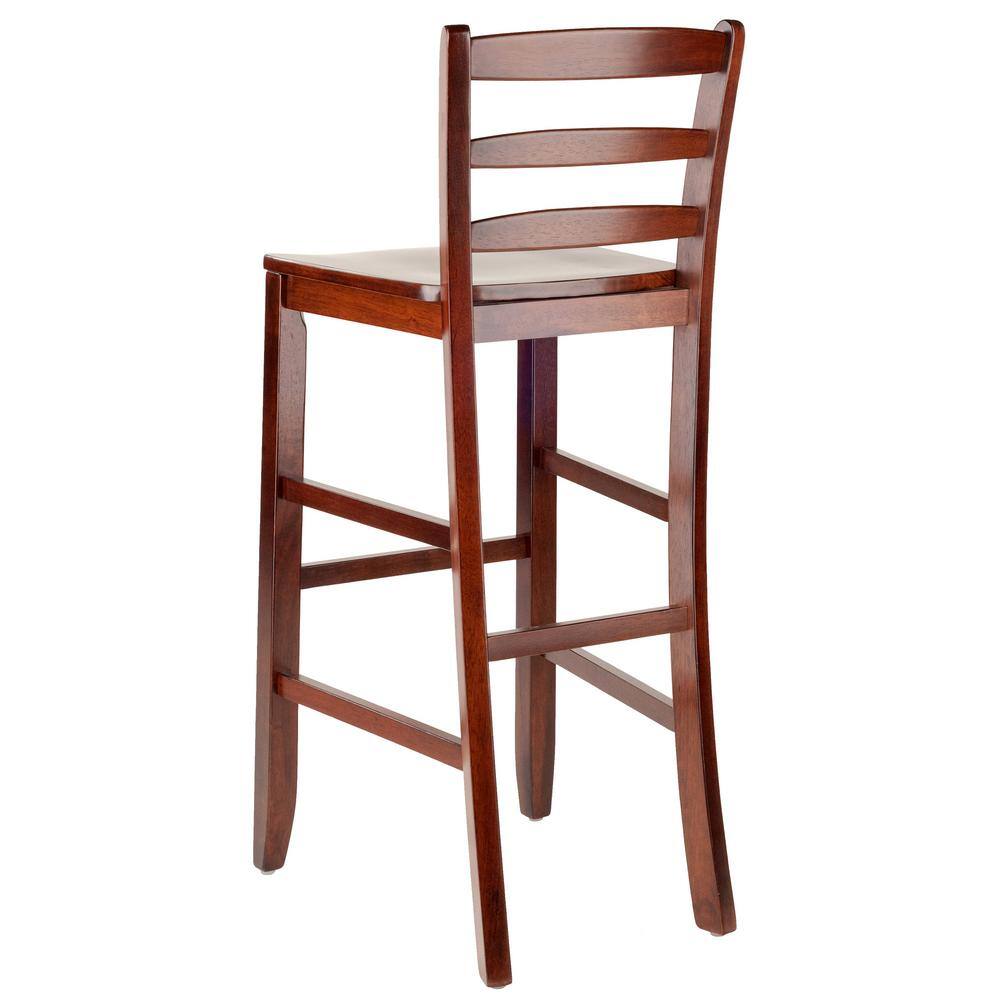 Set of 2 Walnut Ladder Back 30" Bar Stools