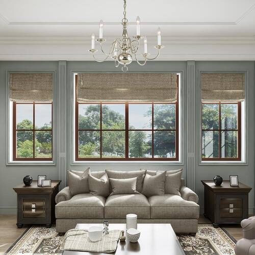 Yorkhaven 6-Light Polished Nickel Chandelier Home