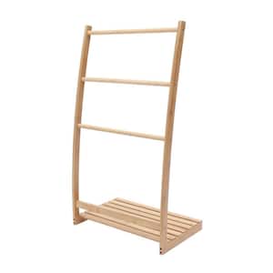 Bamboo Freestanding 1-Tier Shelving Unit with 3 Towel Rod (19.69 in. W x 33.27 in. H x 12.48 in. D)