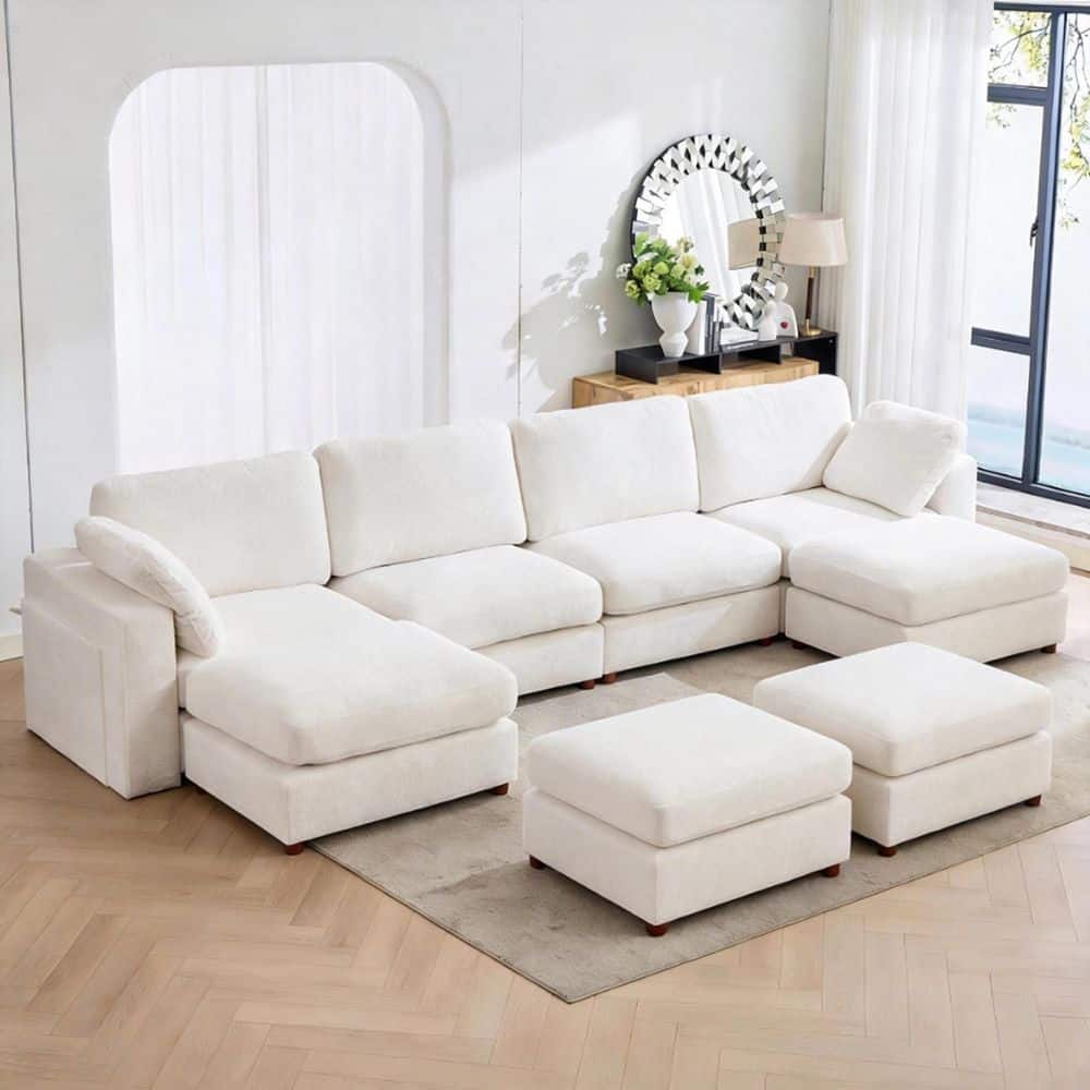 Seafuloy 173 in. Straight Arm 8-Piece Chenille Oversized Modular Seafuloy 173 in. Straight Arm 8-Piece Chenille Oversized Modular
