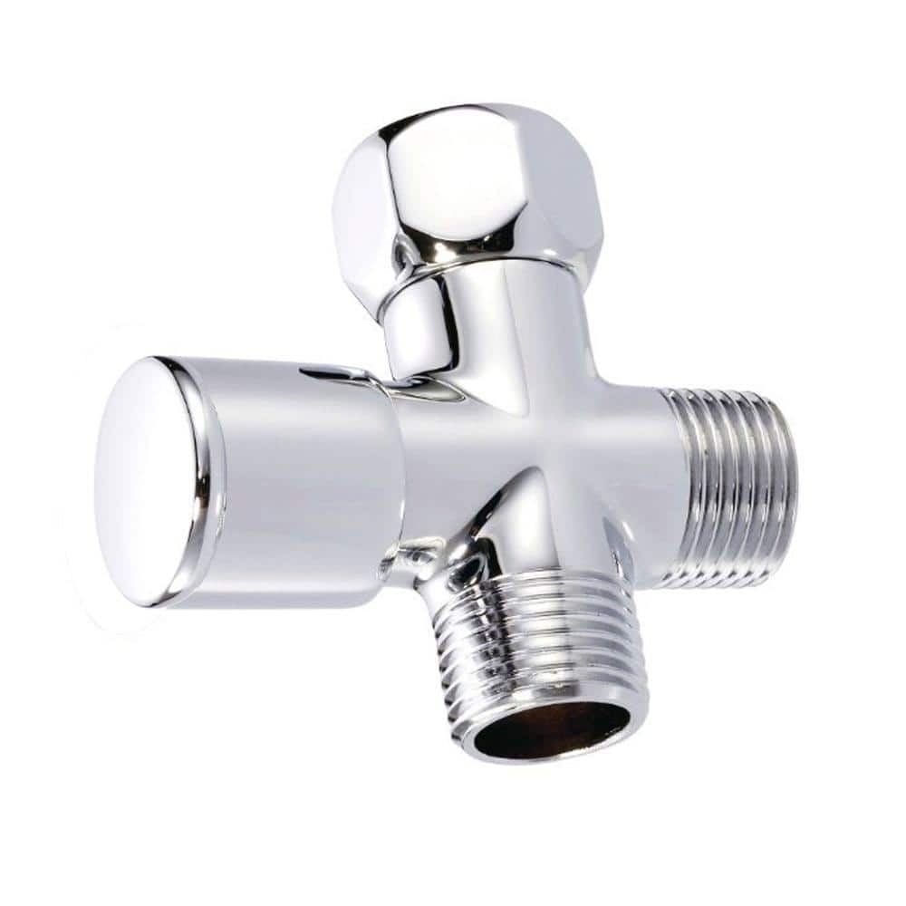 Westbrass Shower Arm 1/2 In. IPS Diverter Valve In Polished Chrome D348 ...