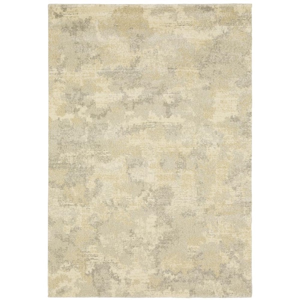 Asbury Beige/Gray 7 ft. x 10 ft. Modern Abstract Polypropylene Indoor Area Rug
