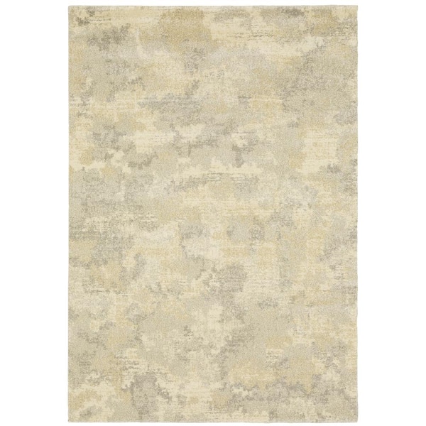 Asbury Beige/Gray 8 ft. x 11 ft. Modern Abstract Polypropylene Indoor Area Rug