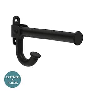 Oval Extend-A-Hook Wall Hook in Matte Black (1-Pack)