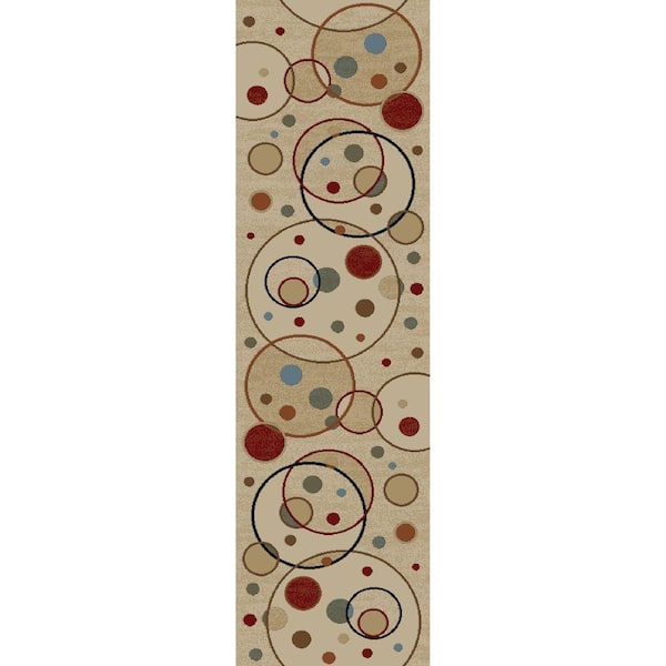 Concord Global Trading Jewel Baloons Ivory 2 ft. x 8 ft. Runner Rug