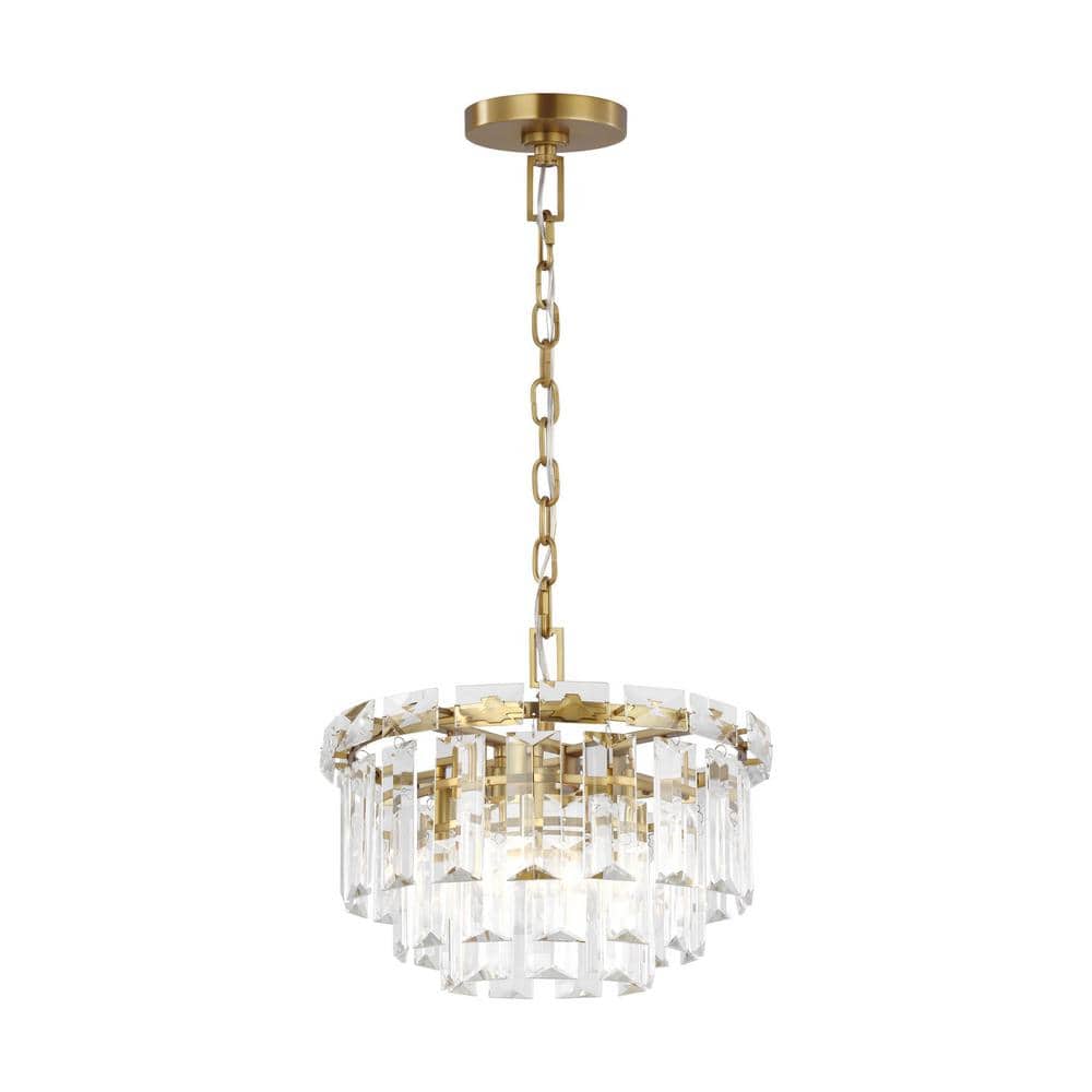 Arden Burnished Brass and Crystal 4-Light Chandelier