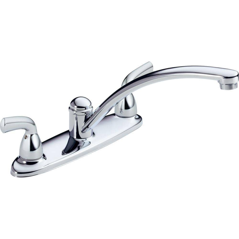 Delta Foundations 2 Handle Standard Kitchen Faucet In Chrome