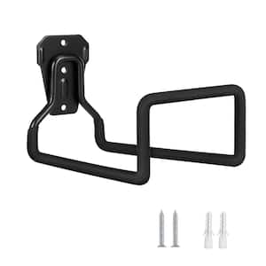 Heavy Duty Wall Mounted Iron Hose Holder in Black, with 66 lbs. Load Capacity, 2-Screw for Garden/Garage/Yard/Workshop