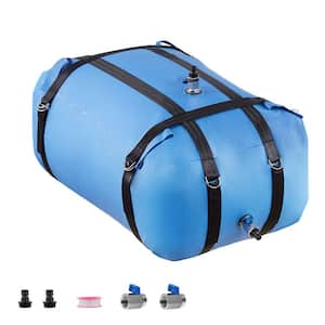 35 gal. Blue PVC Rain Collection/Barrel, Collapsible Water Storage Bladder for Camping, RV and Irrigation