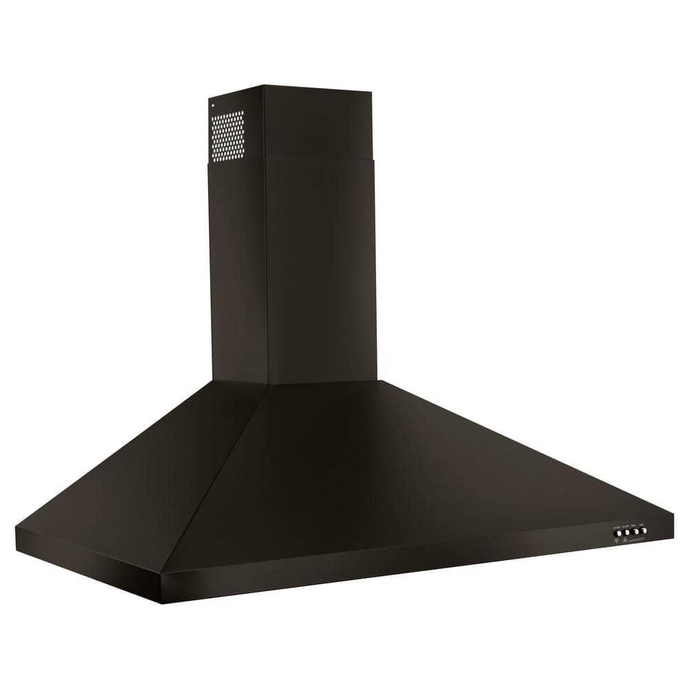 Whirlpool 36 in. Contemporary Black Stainless Wall Mount Range Hood in Black Stainless Steel