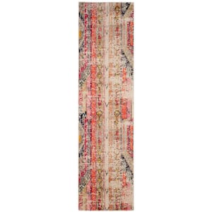 Monaco Light Gray/Multi 2 ft. x 12 ft. Distressed Runner Rug