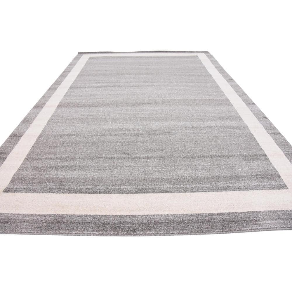 Gray and Ivory Tufted Reversible Synthetic Area Rug 9' x 12'