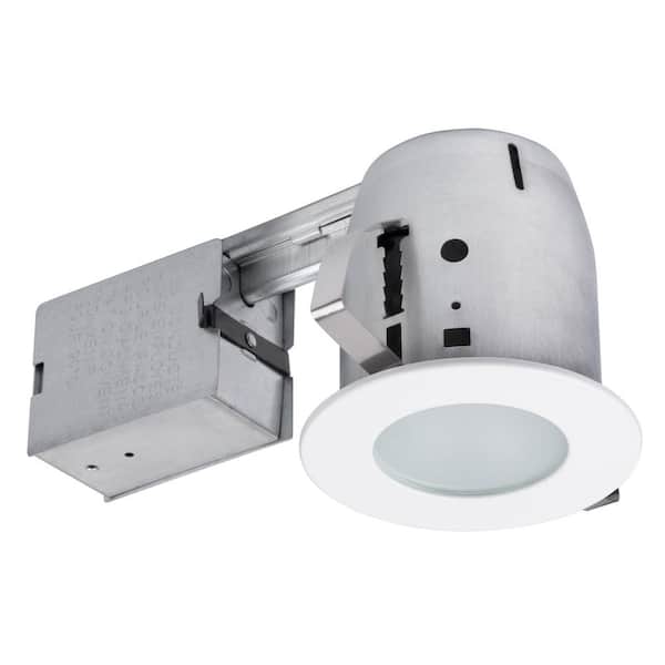 Globe Electric 4 in. White IC Rated Recessed Lighting Kit, LED Bulb Included