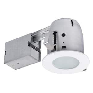 4 in. White IC Rated Recessed Lighting Kit, LED Bulb Included