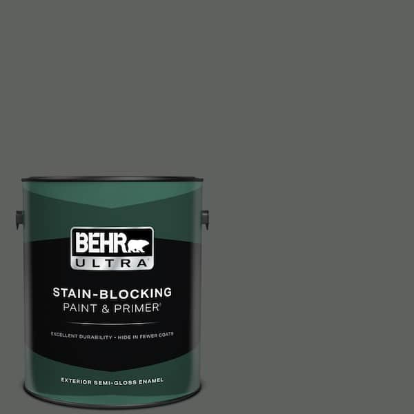 BEHR ULTRA 1 gal. #N460-6 Hematite Semi-Gloss Enamel Exterior Paint & Primer