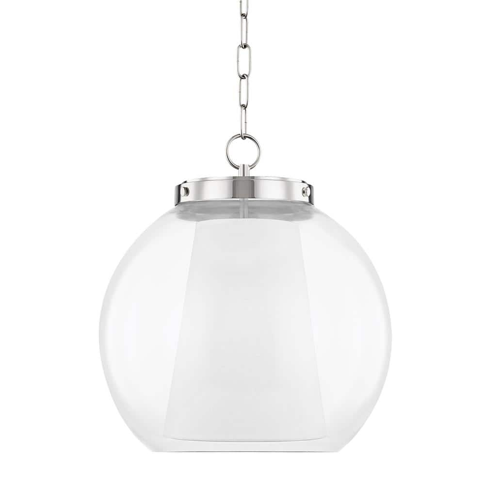 -15W 1 Led Large Pendant In Modern Style-15 Inches Wide By 16.5 Inches High-Polished Nickel Finish -Traditional Installation Mitzi H457701l-Pn