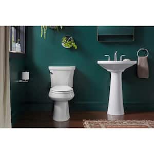 Highline 12 in. Rough In 2-Piece 1 GPF Single Flush Elongated Toilet in White Seat Not Included