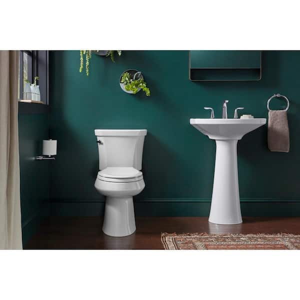 Highline 12 in. Rough In 2-Piece 1 GFP Single Flush Elongated Chair Height Toilet in White, Seat Not Included