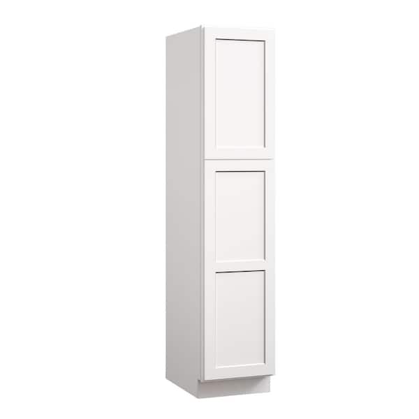 Hausvita 18 in. W x 24 in. D x 84 in. H in Shaker White Plywood Ready to Assemble Floor Wall Pantry Kitchen Cabinet