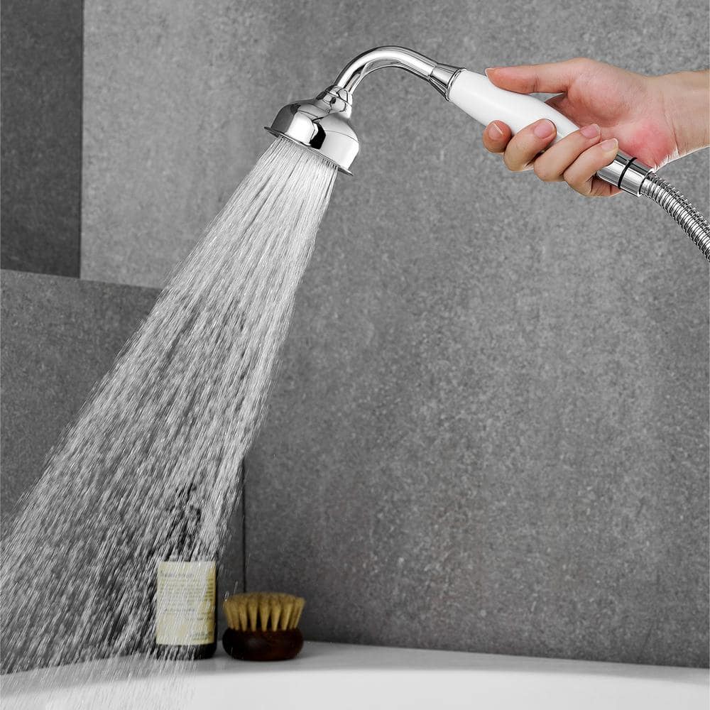 Polished Chrome Triple Handle Deck-Mount Roman Tub Faucet